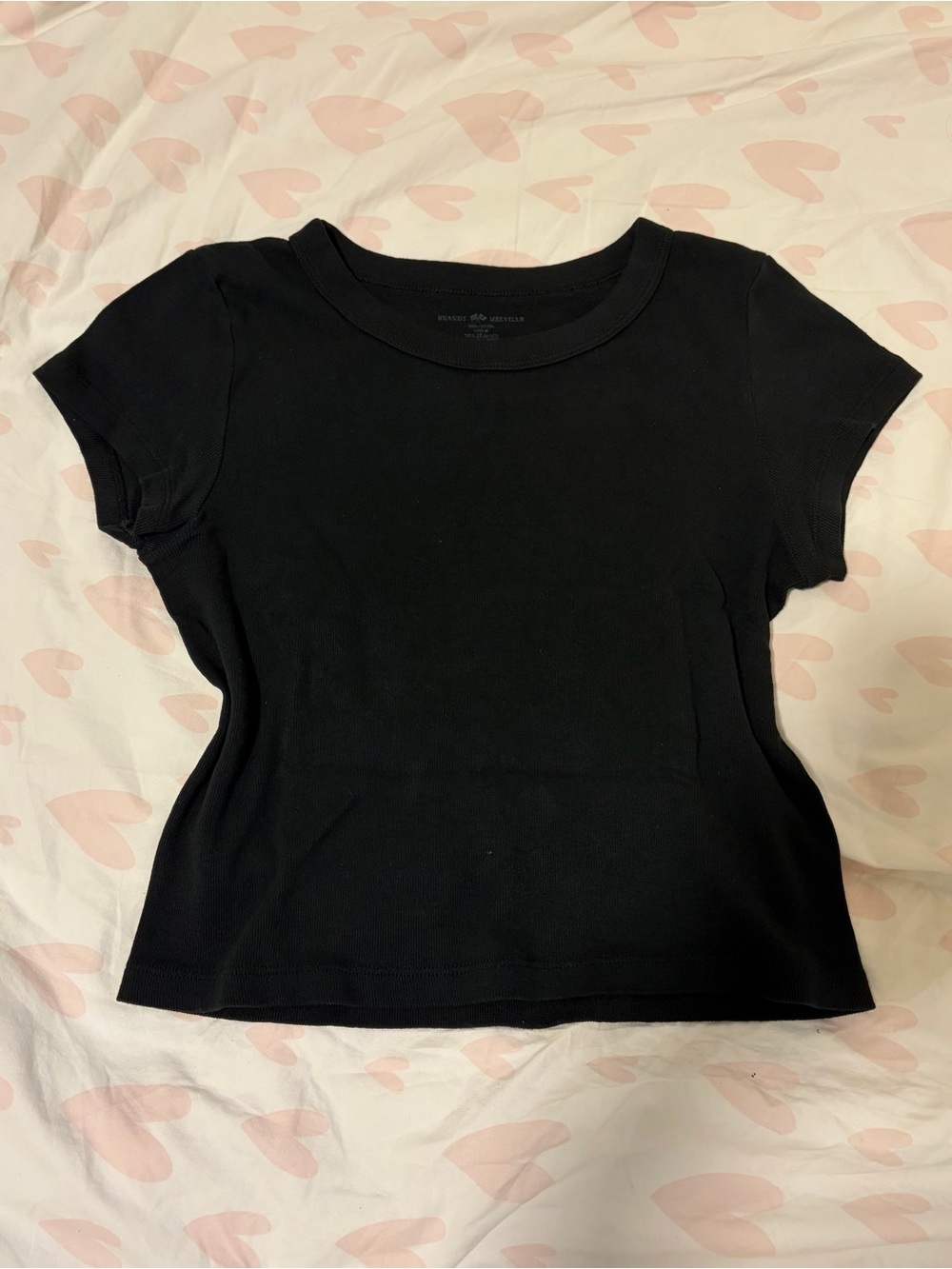 BRANDY MELVILLE black Hailie baby tee top